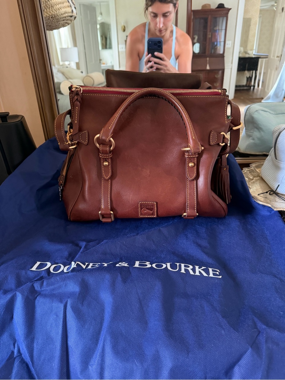 Dooney & Bourke Chestnut Brown Leather Satchel